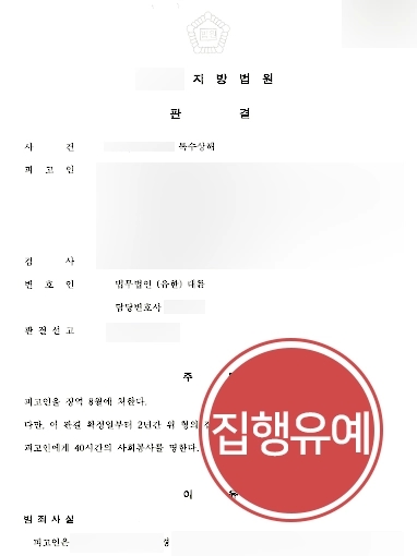 [특수상해집행유예] 위험한 물건으로 상해 입혔으나 특수상해집행유예