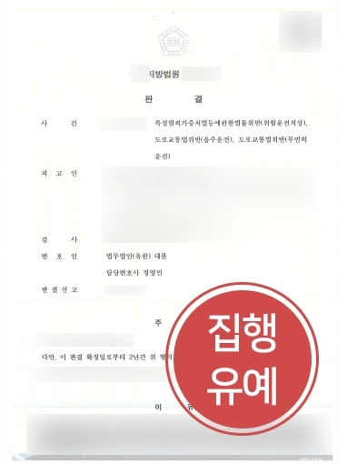 [남양주형사변호사 방어 사례] 대륜 남양주형사변호사 조력으로 위험운전치상 및 무면허 혐의 ‘집행유예’ 성공