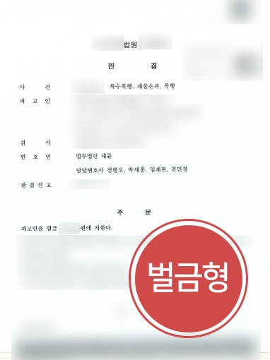 의정부변호사사무실 조력 | 의정부변호사사무실의 조력으로 특수폭행 등 경미한 벌금형 