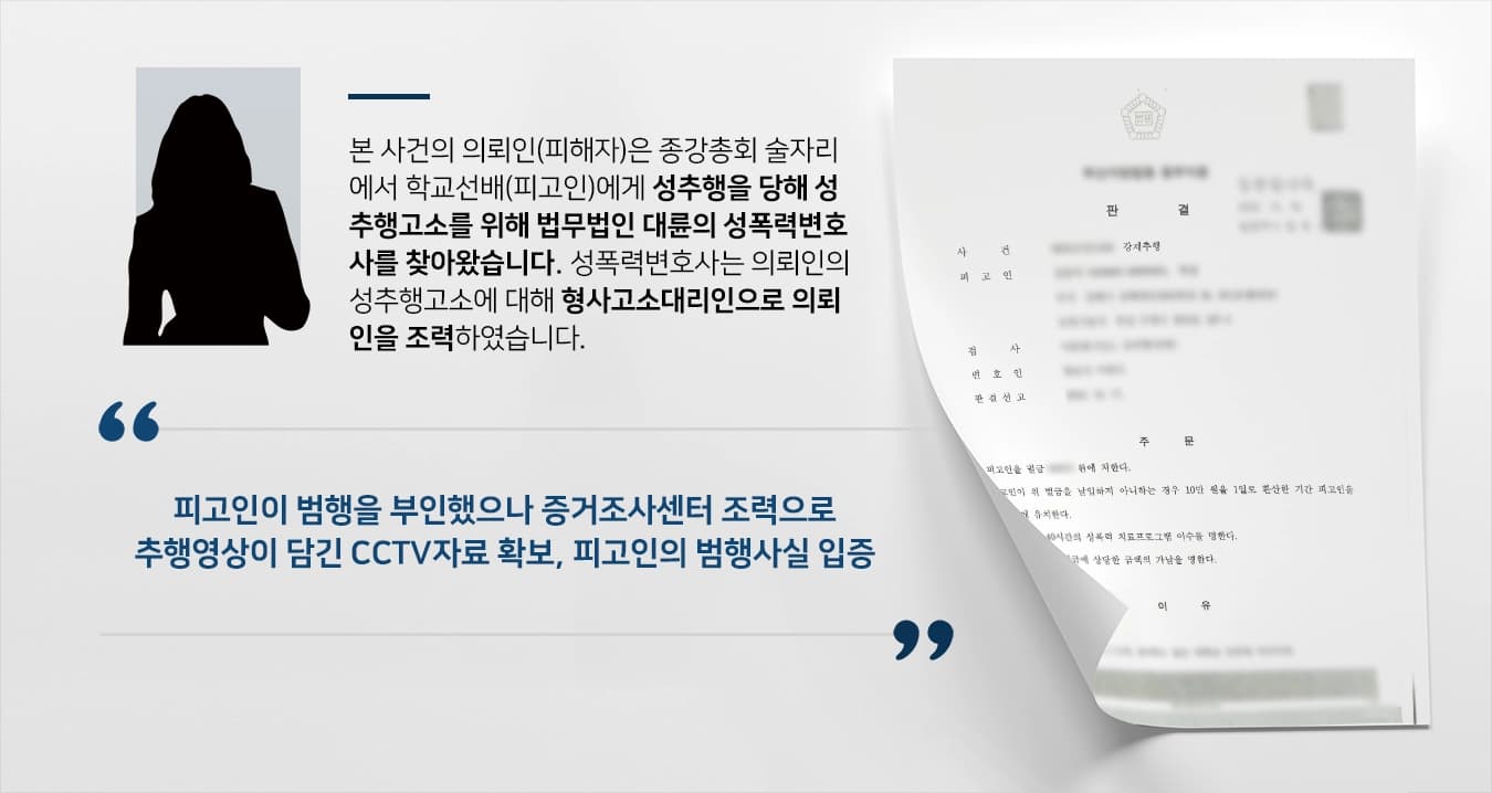 [성추행고소 조력] 성추행피해자의 성추행고소 조력한 성폭력변호사 