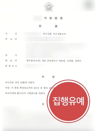 [특수상해죄 집행유예] 보복운전수사전과· 차량이용 고의충돌 특수상해, 교통사고변호사 집행유예 받아냄