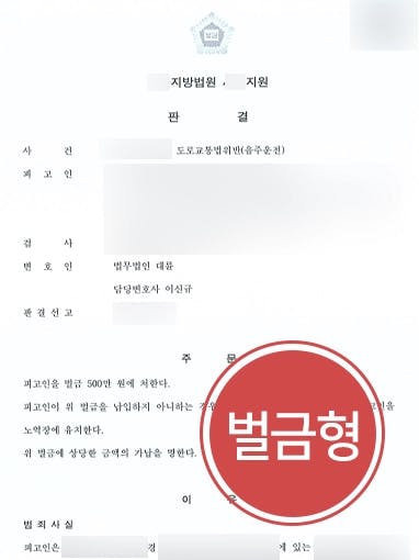 [음주운전 재범 벌금형] 전문변호사 음주운전상담 통해 직장 면직 면한 사례