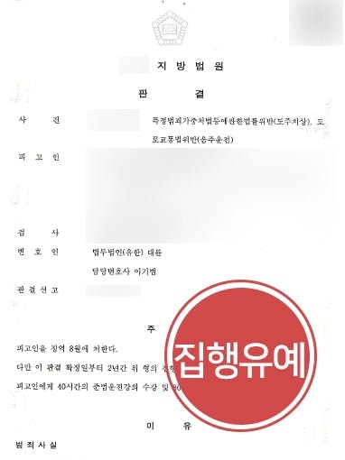 [음주도주치상 집행유예] 형사변호사, 피해자 뺑소니한 혐의 실형 면하도록 조력