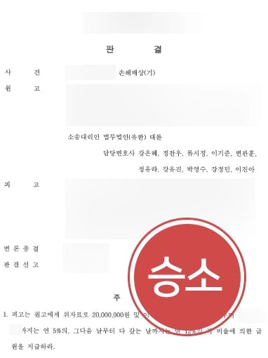 [상간남손해배상 승소사례] 이혼변호사 조력으로 상간남 대상 위자료 2천만원 지급 판결 받아내다 