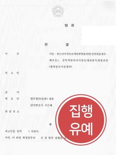 [동영상유포협박 처벌방어] 동영상유포협박으로 기소된 의뢰인 집행유예 받아냄 