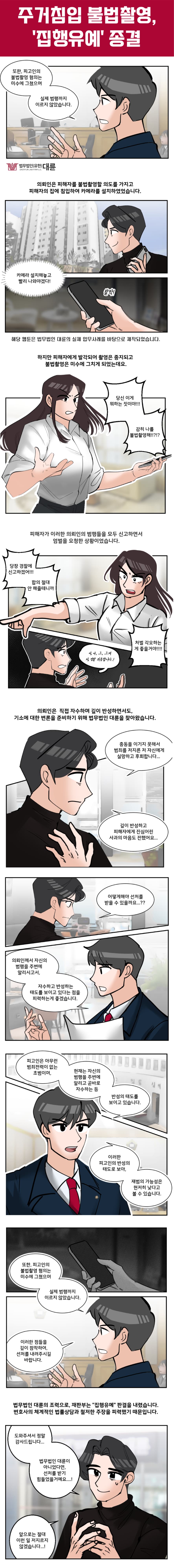 주거침입불법촬영 처벌 집행유예 대변은