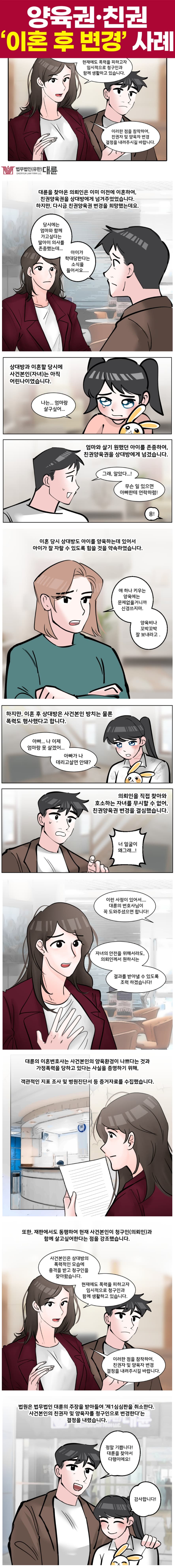 이혼후양육권 변경하기 위해서는