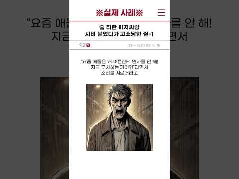 [실제 사례] 술 취한 아저씨랑 시비 붙었다가 고소당한 썰 - 1편