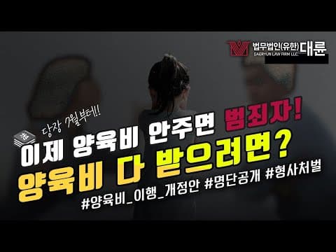 양육비 미지급 더이상은 NO!!｜양육비 이행법  개정안｜처벌대상이기에